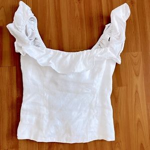 Reformation size 2 square neck ruffle top brand new